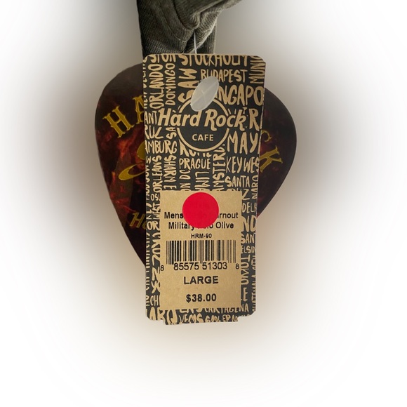 Hard Rock Men's Guitar Company Military Polo Olive Green PRAGUE Size L - NWT - Picture 5 of 12